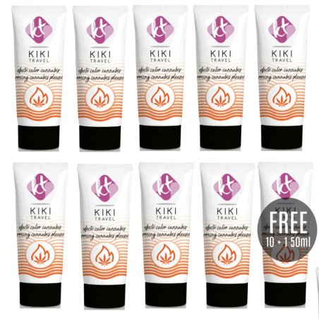 KIKI TRAVEL GEL DESLIZANTE SABOR A CANNABIS EFECTO CALOR INTENSO 50ML 10 1 GRATIS