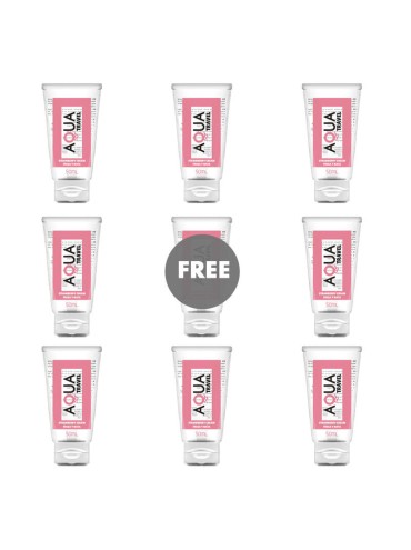 AQUA TRAVEL LUBRICANTE BASE AGUA SABOR FRESA Y NATA 50 ML 81 GRATIS