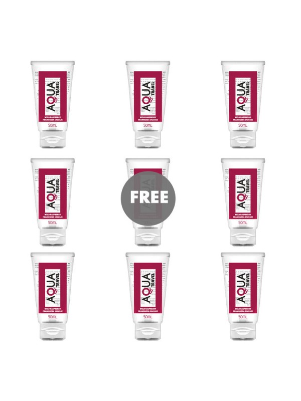 AQUA TRAVEL LUBRICANTE BASE AGUA SABOR FRAMBUESA SALVAJE 50 ML 81 GRATIS