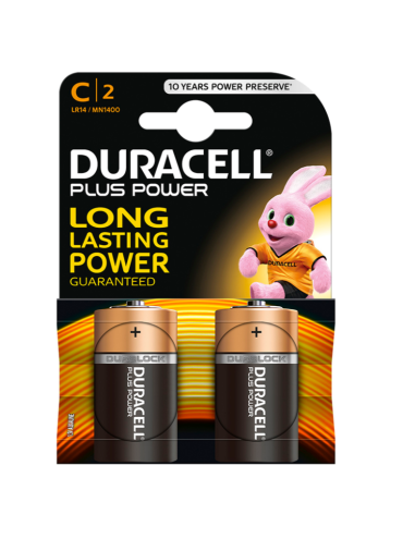 DURACELL PLUS POWER PILA ALCALINA C LR14 BLISTER 2 UNIDADES