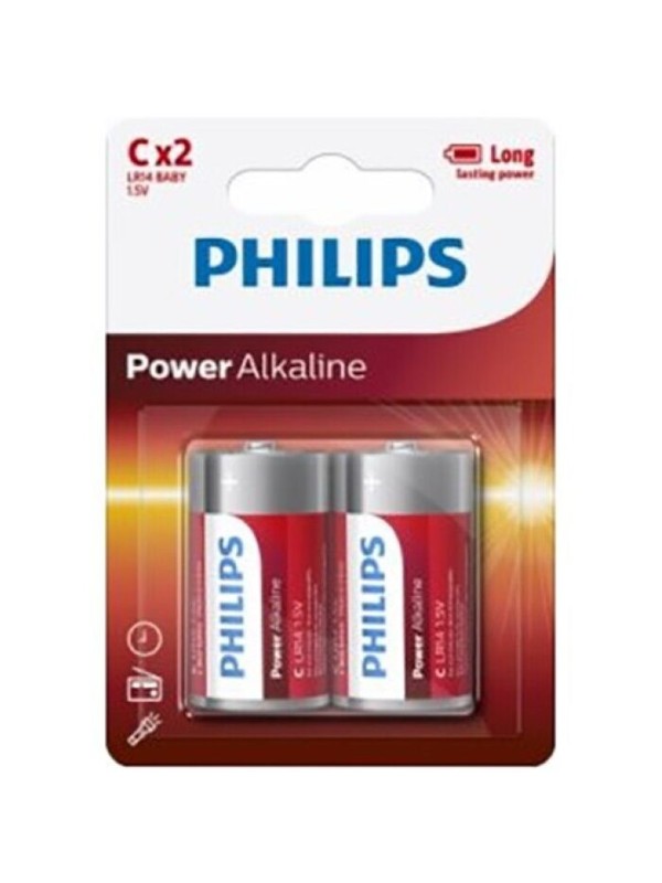 PHILIPS POWER ALKALINE PILA C LR14 BLISTER2