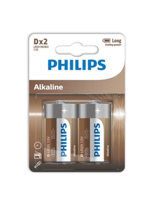 PHILIPS ALKALINE PILA D LR20 BLISTER2