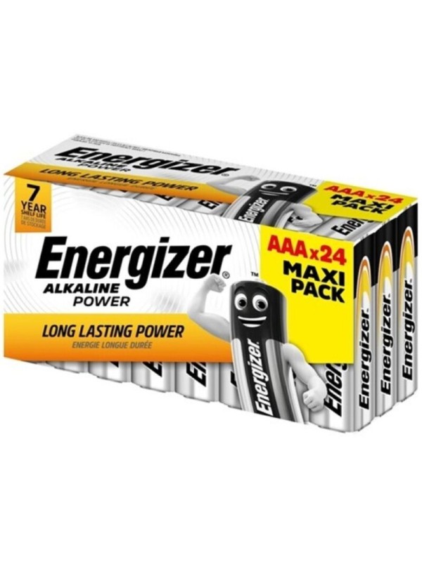 ENERGIZER ALKALINE POWER PILA ALCALINA AAA LR03 CAJA24 3 CAJITAS8 PILAS