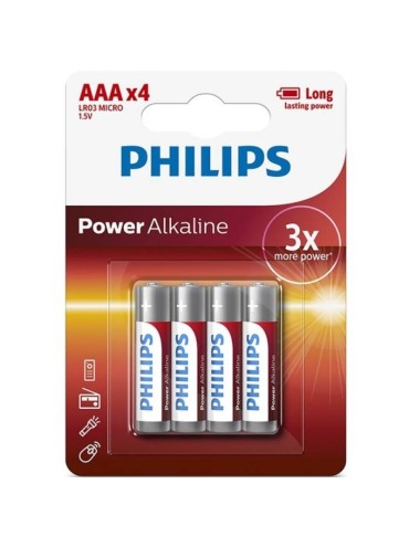 PHILIPS POWER ALKALINE PILA AAA LR03 BLISTER4