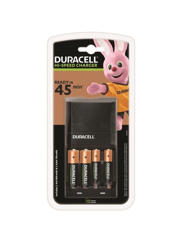 DURACELL CARGADOR RAPIDO 45MIN 2xAA 1700mAh 2xAAA 750mAh