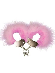 ADRIEN LASTIC ESPOSAS METAL CON PLUMAS ROSA