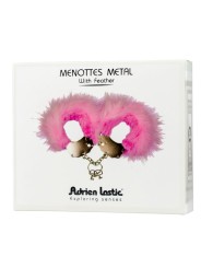 ADRIEN LASTIC ESPOSAS METAL CON PLUMAS ROSA