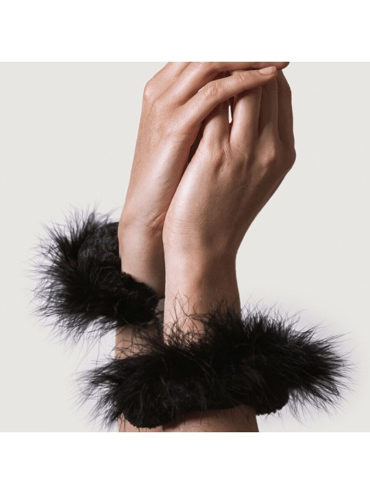 ADRIEN LASTIC ESPOSAS METAL CON PLUMAS NEGRO