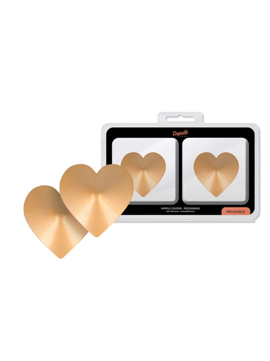 COQUETTE CHIC DESIRE CUBRE PEZONES METAL CORAZONES DORADOS