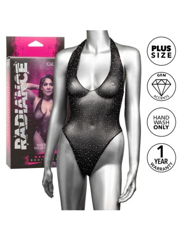 CALEXOTICS RADIANCE BODY CON ESCOTE EN V PROFUNDO PEDRERIA TALLA GRANDE