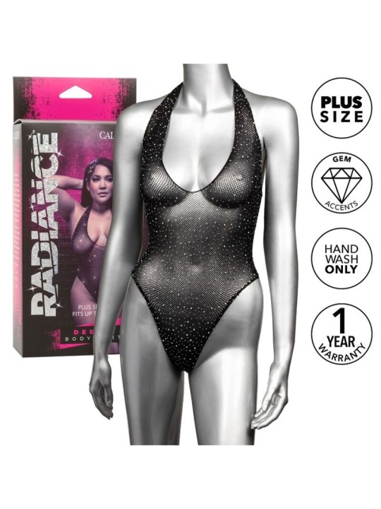 CALEXOTICS RADIANCE BODY CON ESCOTE EN V PROFUNDO PEDRERIA TALLA GRANDE