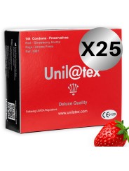 UNILATEX PRESERVATIVOS ROJOS FRESA 144 UDS X 25 UDS