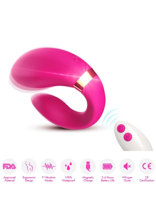 ARMONY CRESCENT VIBRADOR PAREJA CONTROL REMOTO FUCSIA