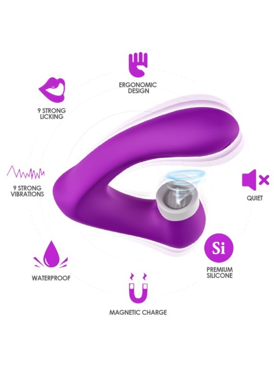 ARMONY SECRETKISS ESTIMULADOR CON LENGUA CLITORIS VIBRADOR CURVO VIOLETA