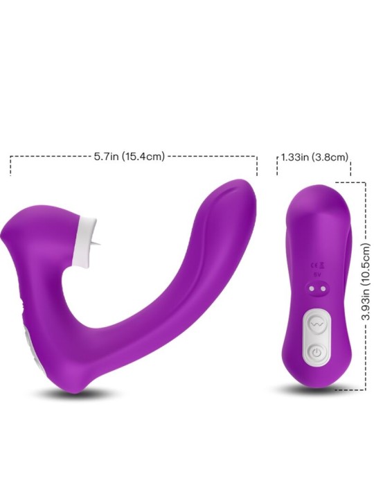 ARMONY SECRETKISS ESTIMULADOR CON LENGUA CLITORIS VIBRADOR CURVO VIOLETA