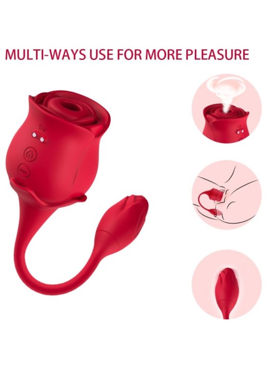 ARMONY ROSA SUCCIONADOR DE CLITORIS VIBRADOR 10 MODOS ROJO