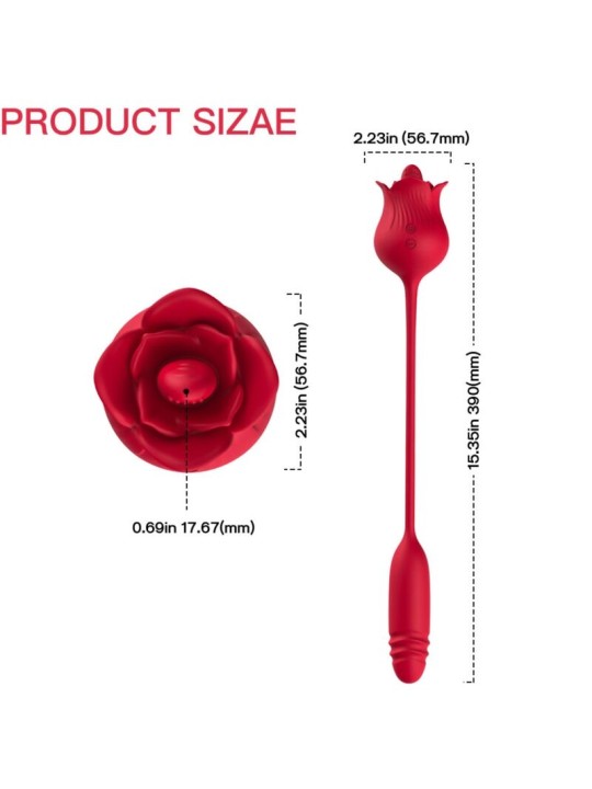 ARMONY ROSELIP ESTIMULADOR CLITORIS CON LENGUA 10 MODOS VIBRADOR ROJO