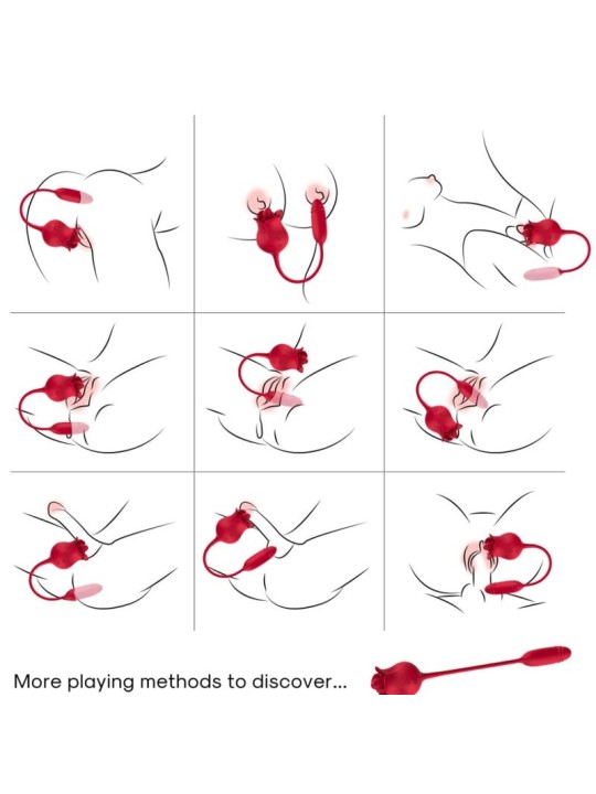 ARMONY ROSELIP ESTIMULADOR CLITORIS CON LENGUA 10 MODOS VIBRADOR ROJO