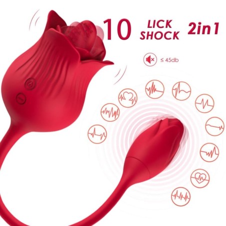 ARMONY ROSA VIBRADOR ESTIMULADOR CLITORIS CON COLA 10 MODOS ROJO