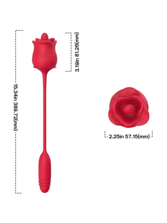 ARMONY ROSA 3 EN 1 ESTIMULADOR SUCCIONADOR Y UPDOWN CON COLA ROJO