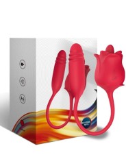 ARMONY ROSA 3 EN 1 ESTIMULADOR SUCCIONADOR Y UPDOWN CON COLA ROJO