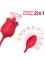 ARMONY ROSA 2 EN 1 ESTIMULADOR SUCCIONADOR VIBRADOR 10 MODOS CON COLA ROJO