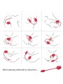 ARMONY ROSA 2 EN 1 ESTIMULADOR SUCCIONADOR VIBRADOR 10 MODOS CON COLA ROJO