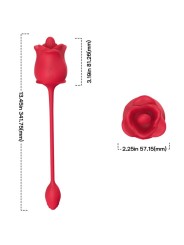 ARMONY ROSA 2 EN 1 ESTIMULADOR SUCCIONADOR VIBRADOR 10 MODOS CON COLA ROJO