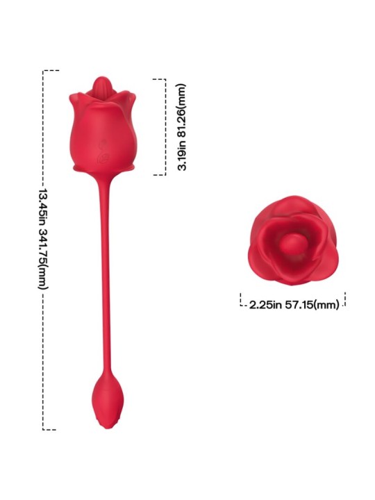 ARMONY ROSA 2 EN 1 ESTIMULADOR SUCCIONADOR VIBRADOR 10 MODOS CON COLA ROJO