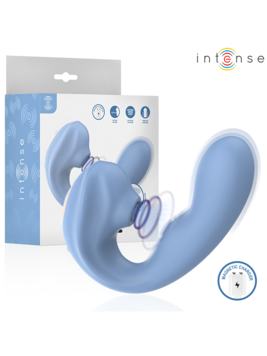 INTENSE GINA ESTIMULADOR DE CLITORIS MULTIFUNCION AZUL