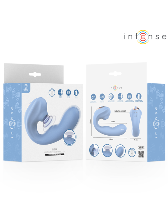 INTENSE GINA ESTIMULADOR DE CLITORIS MULTIFUNCION AZUL