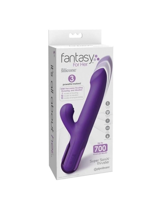 FANTASY FOR HER VIBRADOR RABBIT SUPER SONIX THRUSTER MORADO