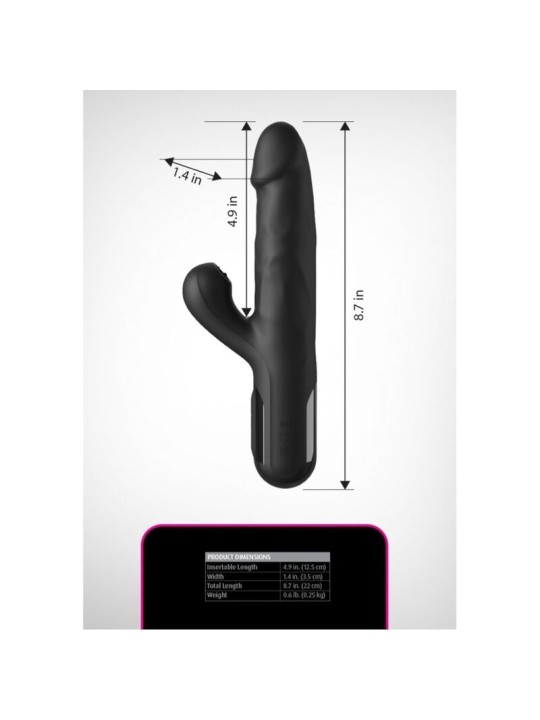 FETISH FANTASY SERIES VIBRADOR RABBIT SONIX SILICONE THRUSTER NEGRO