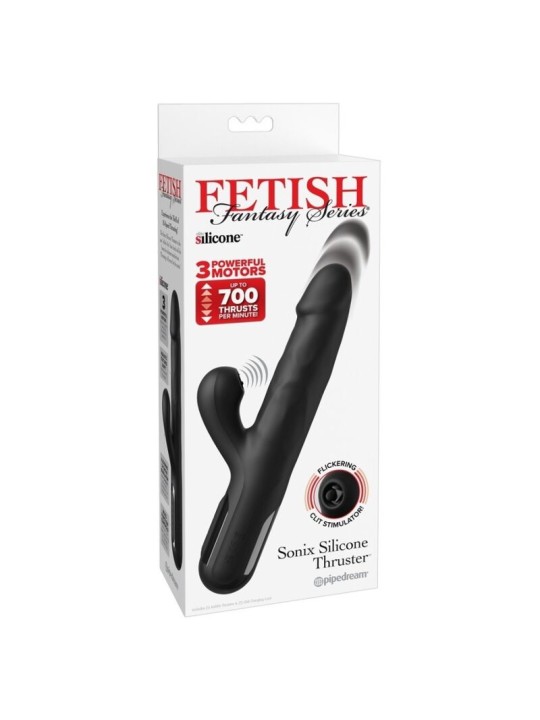 FETISH FANTASY SERIES VIBRADOR RABBIT SONIX SILICONE THRUSTER NEGRO