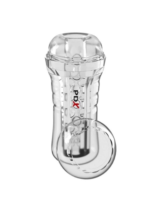 PDX ELITE MASTURBADOR TRANSPARENTE VIEWTUBE PLUS SEE THRU EZ GRIP 21 CM
