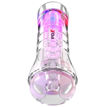 PDX ELITE MASTURBADOR TRANSPARENTE VIEWTUBE XXL LED STROKER 273 CM