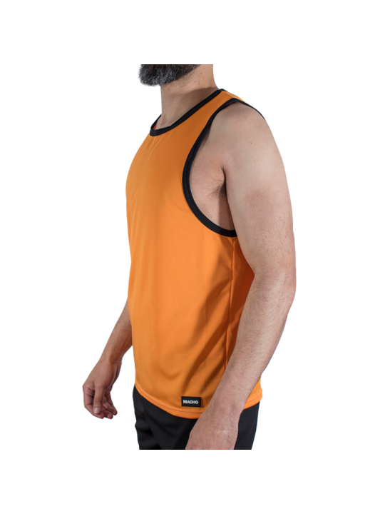 MACHO CMV005 CAMISETA GYM NARANJA S M