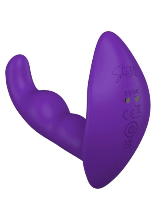 SHEEO ESTIMULADOR ANAL VIBRADOR ROTATIVO CON CONTROL REMOTO MORADO