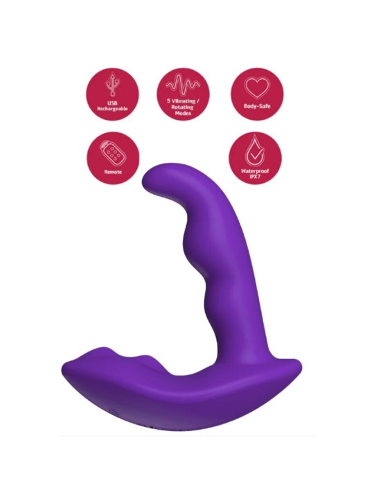 SHEEO ESTIMULADOR ANAL VIBRADOR ROTATIVO CON CONTROL REMOTO MORADO