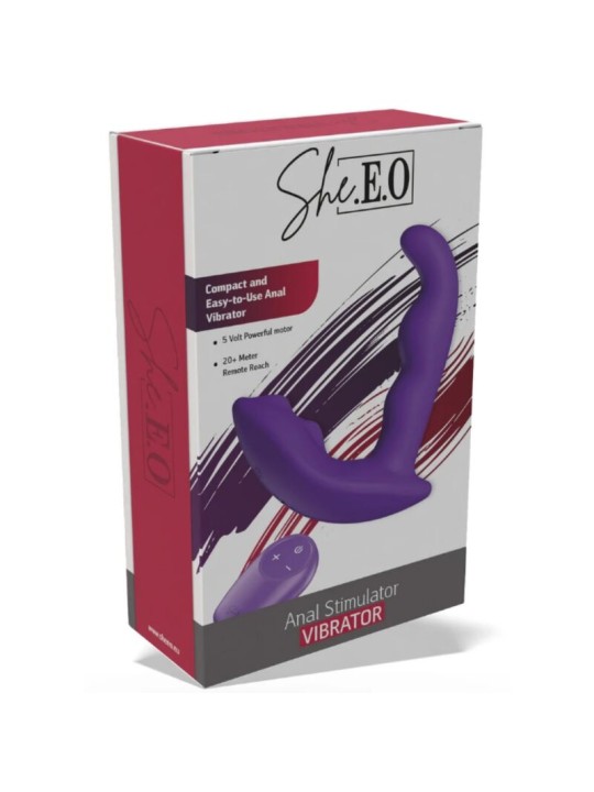 SHEEO ESTIMULADOR ANAL VIBRADOR ROTATIVO CON CONTROL REMOTO MORADO