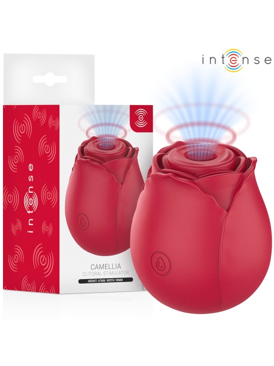 INTENSE CAMELLIA ROSA SUCCIONADOR DE CLITORIS POR ONDAS BURDEOS