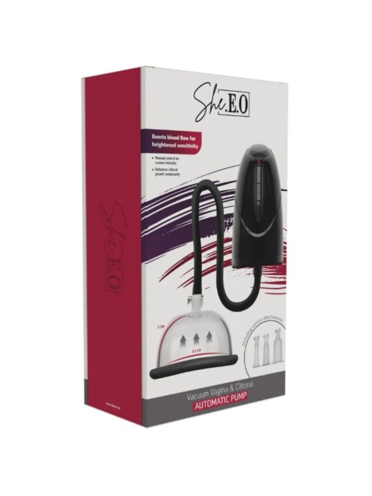 SHEEO BOMBA AUTOMATICA DE VACIO PARA VAGINA Y CLITORIS NEGRA
