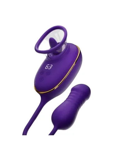 SHEEO SUCCIONADOR DE CLITORIS CON EFECTO LICKING Y ESTIMULADOR ANAL MORADO