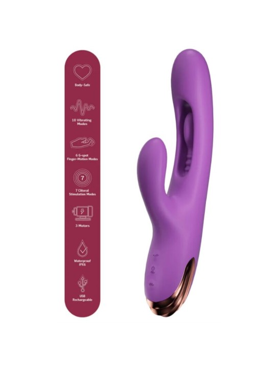SHEEO VIBRADOR RABBIT PUNTO G CON MOVIMIENTO DIGITAL MORADO