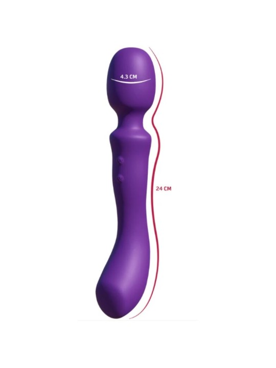 SHEEO WAND MASAJEADORA VIBRADORA DE DOBLE EXTREMO MORADA