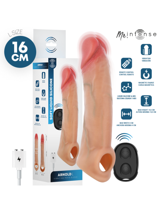 MR INTENSE ARNOLD L VIBRADOR FUNDA PENE SILICONA CONTROL REMOTO 16 CM O 45 CM