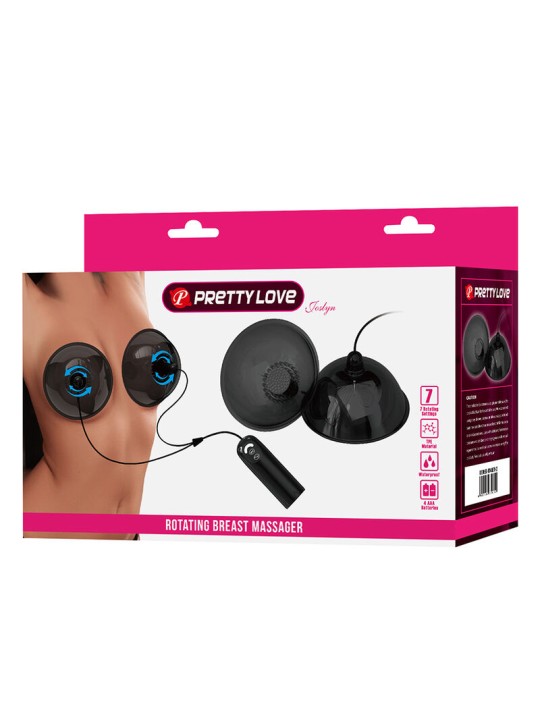 PRETTY LOVE ESTIMULADOR DE PEZONES GIRATORIO CON SUCCION NEGRO