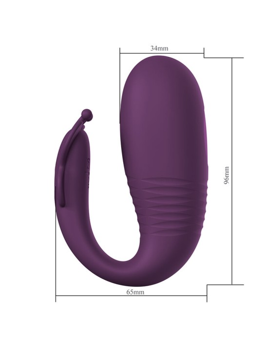 PRETTY LOVE KLAY VIBRADOR HUEVO CON EMPUJE APP CONTROL MORADO