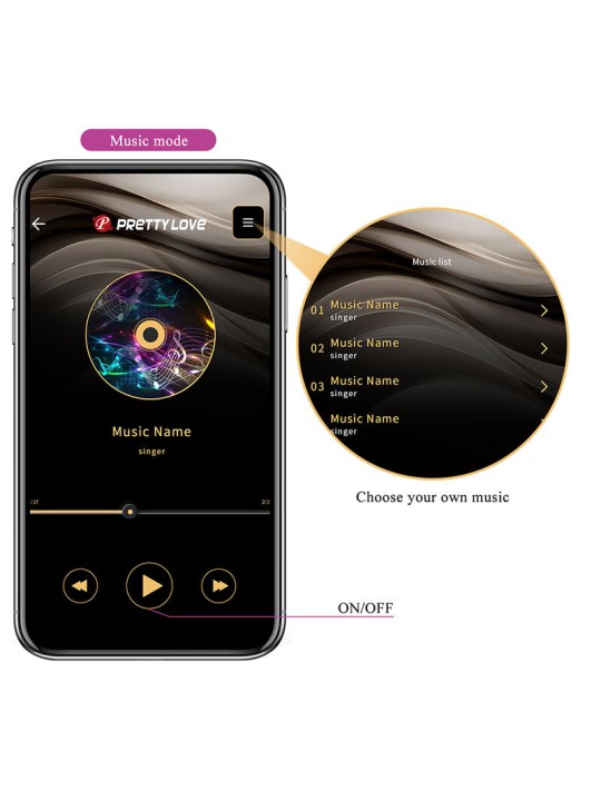 PRETTY LOVE KLAY VIBRADOR HUEVO CON EMPUJE APP CONTROL MORADO