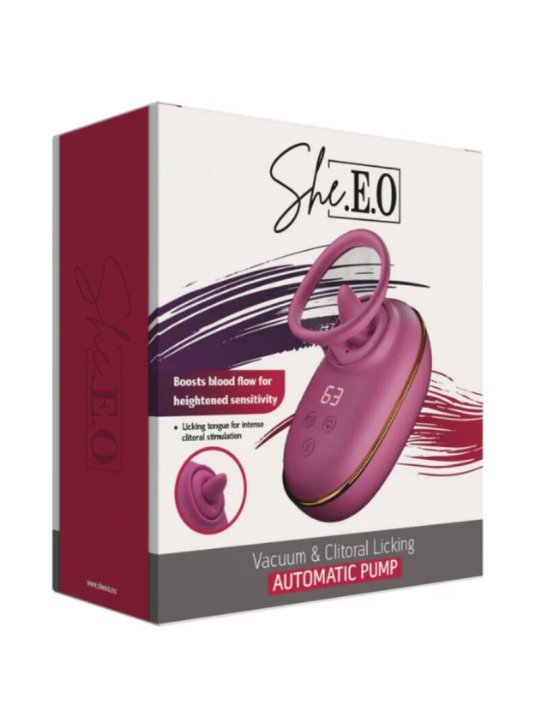 SHEEO BOMBA AUTOMATICA ESTIMULADORA DE CLITORIS CON EFECTO LICKING MORADA
